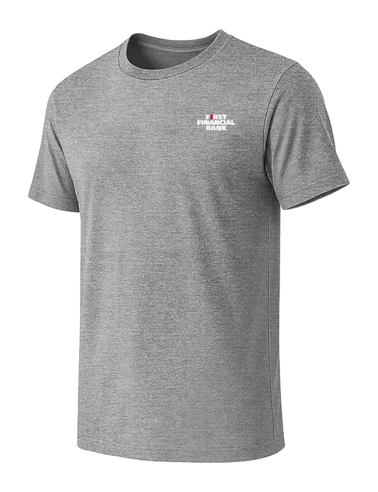 BELLA+CANVAS Heather Grey CVC Short Sleeve Tee w/First Financial Bank Logo