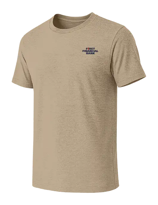 BELLA+CANVAS Heather Tan CVC Short Sleeve Tee w/First Financial Bank Logo