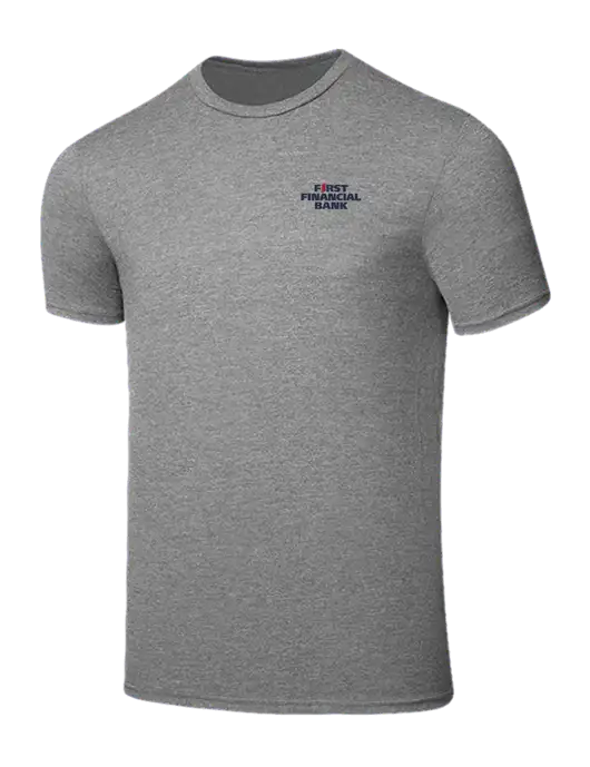 Seriously Soft Grey Frost T-Shirt w/First Financial Bank Logo