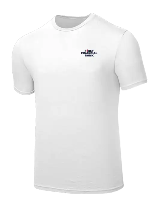 Seriously Soft White T-Shirt w/First Financial Bank Logo