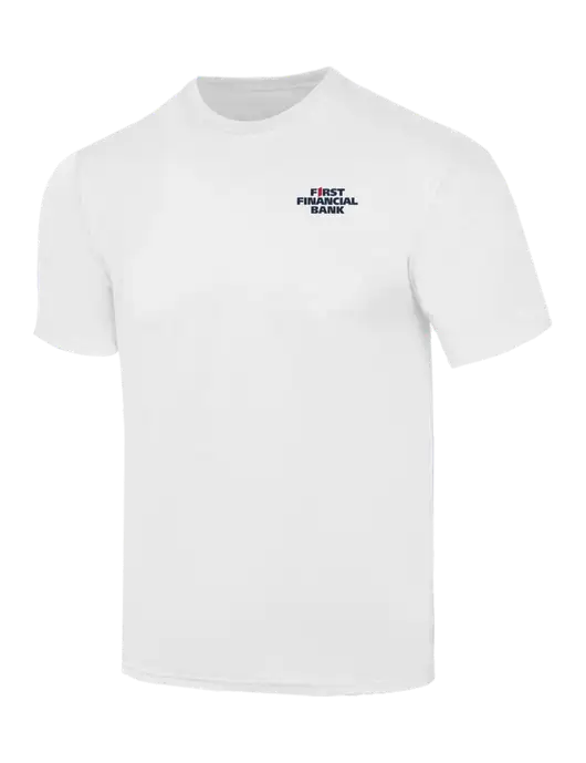 Simply Soft White 4.5oz  Poly/Combed Ring Spun Cotton T-Shirt w/First Financial Bank Logo