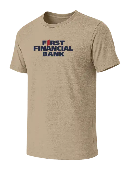 BELLA+CANVAS Heather Tan CVC Short Sleeve Tee w/First Financial Bank Logo