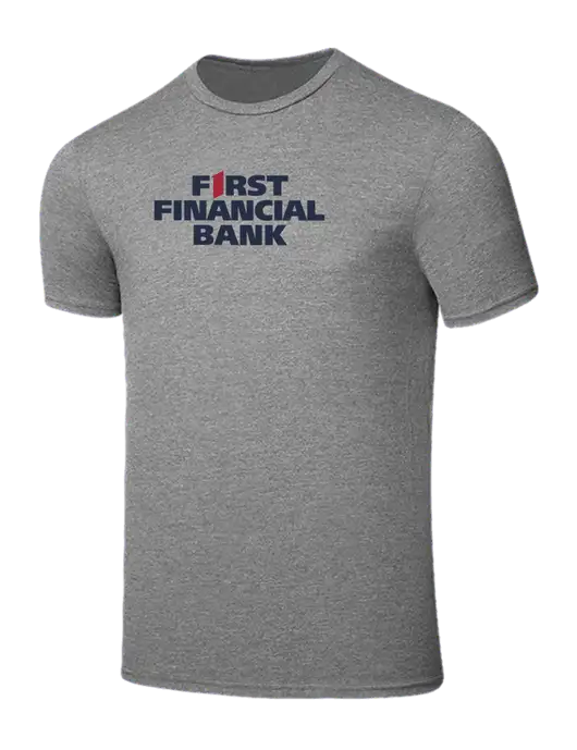 Seriously Soft Grey Frost T-Shirt w/First Financial Bank Logo