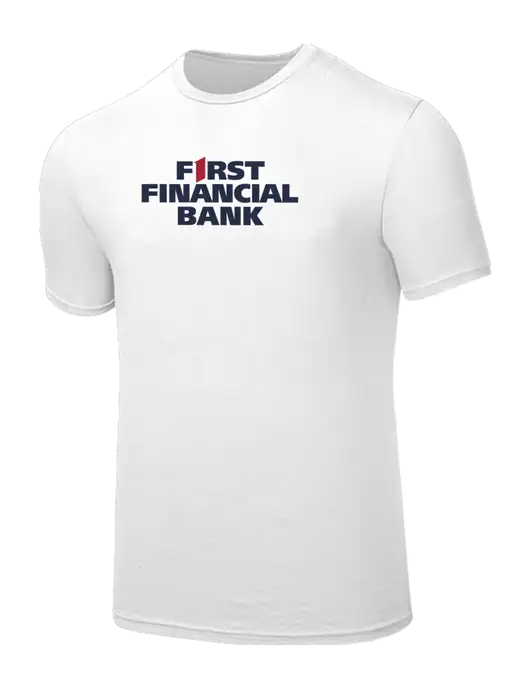Seriously Soft White T-Shirt w/First Financial Bank Logo