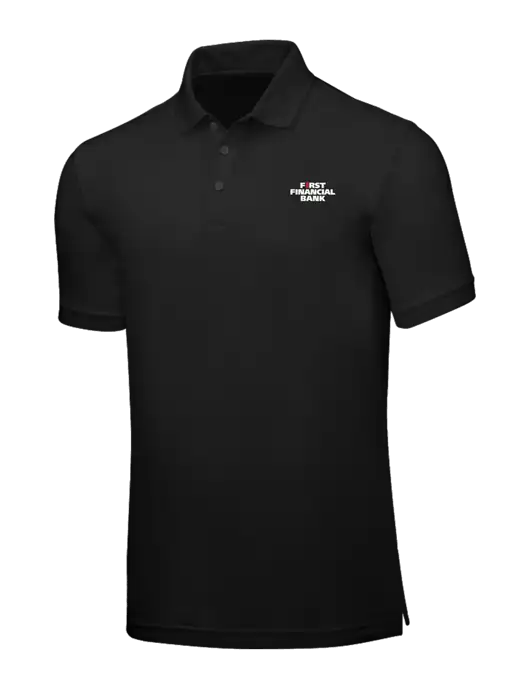 Black Core Classic Pique w/First Financial Bank Logo