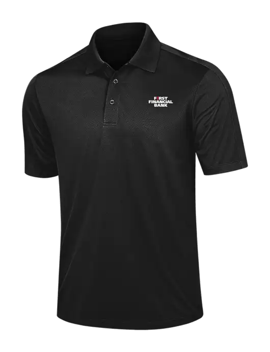Black Diamond Textured Jacquard Polo w/First Financial Bank Logo