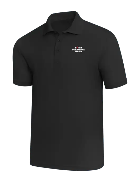 Black PosiCharge RacerMesh Polo w/First Financial Bank Logo