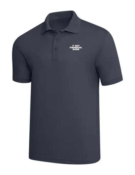Dark Grey PosiCharge RacerMesh Polo w/First Financial Bank Logo