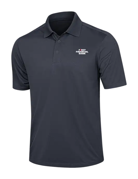 Dark Grey Diamond Textured Jacquard Polo w/First Financial Bank Logo