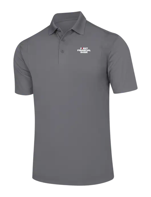 Medium Grey Micropique Sport-Wick Polo w/First Financial Bank Logo