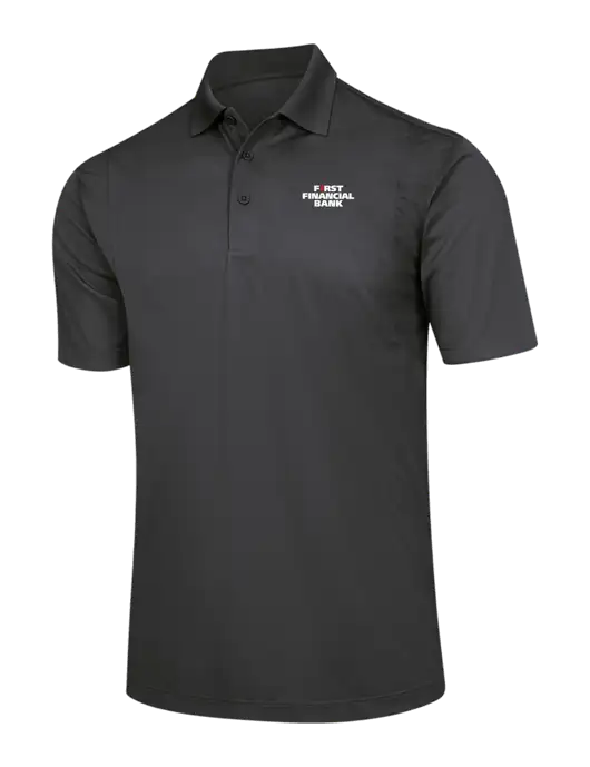 Dark Grey Micropique Sport-Wick Polo w/First Financial Bank Logo