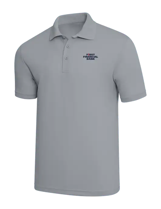 Light Grey PosiCharge RacerMesh Polo w/First Financial Bank Logo