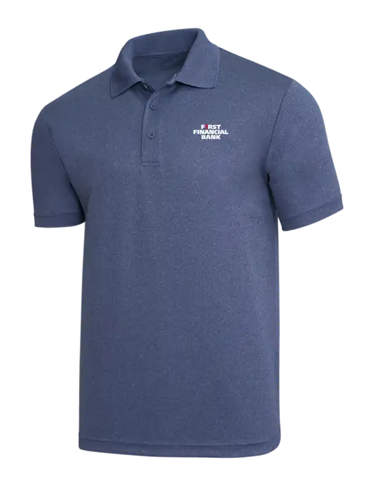 Light Navy Heather PosiCharge RacerMesh Polo w/First Financial Bank Logo