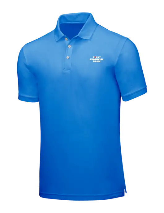 Light Royal Blue Core Classic Pique w/First Financial Bank Logo