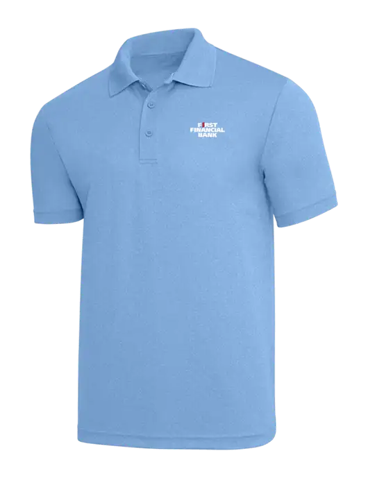 Light Royal Heather PosiCharge RacerMesh Polo w/First Financial Bank Logo