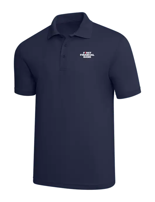 Navy PosiCharge RacerMesh Polo w/First Financial Bank Logo