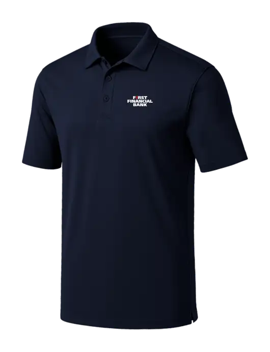 Navy Silk Touch Performance Polo w/First Financial Bank Logo