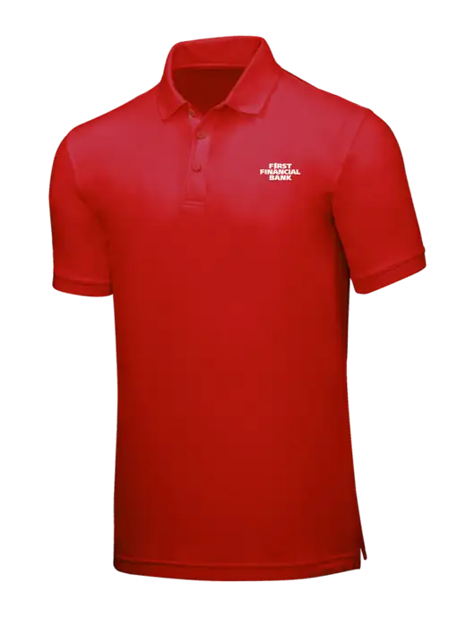 Red Core Classic Pique w/First Financial Bank Logo