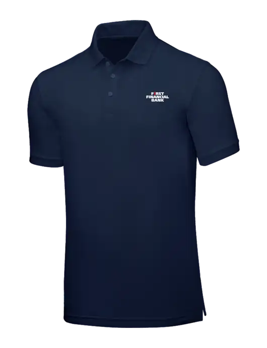 Navy Blue Core Classic Pique w/First Financial Bank Logo