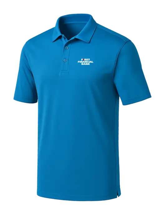 Royal Blue Silk Touch Performance Polo w/First Financial Bank Logo