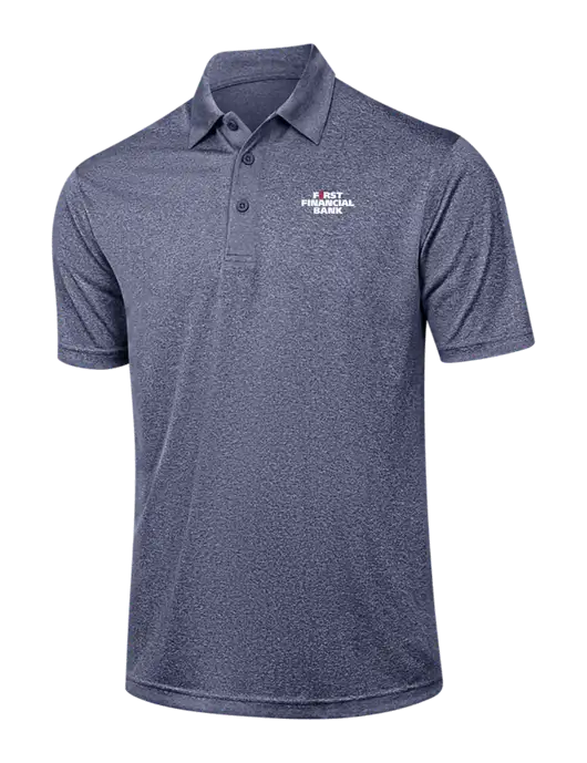 Navy Heather Contender Polo w/First Financial Bank Logo