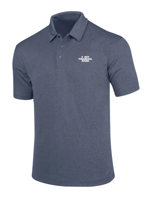 True Navy Trace Heather Polo w/First Financial Bank Logo
