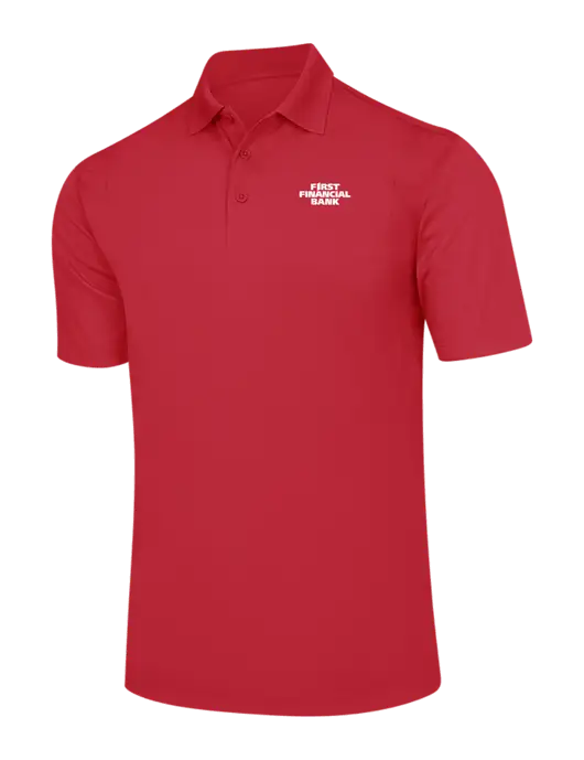 Red Micropique Sport-Wick Polo w/First Financial Bank Logo