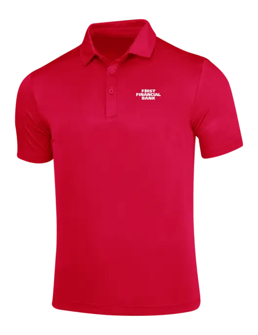 True Red Posi-UV Pro Polo w/First Financial Bank Logo