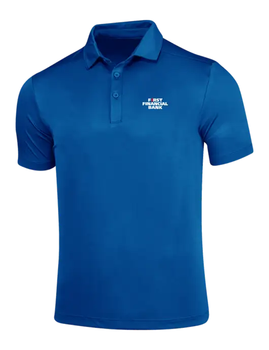True Royal Posi-UV Pro Polo w/First Financial Bank Logo