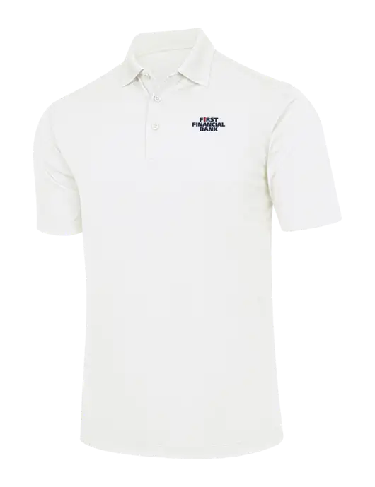 White Micropique Sport-Wick Polo w/First Financial Bank Logo