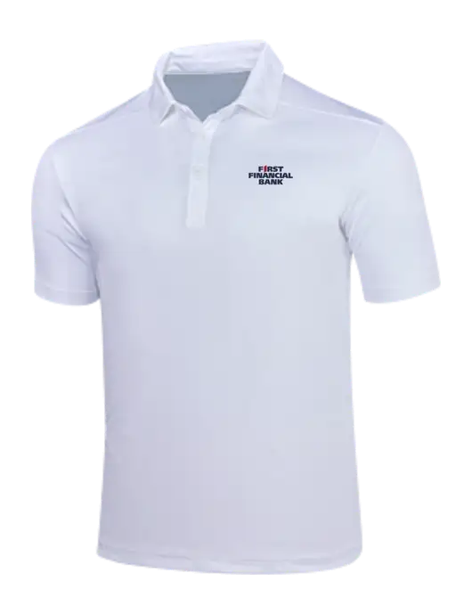 White Posi-UV Pro Polo w/First Financial Bank Logo
