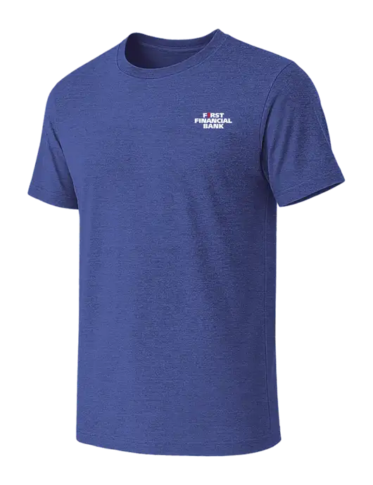 BELLA+CANVAS Heather Royal CVC Short Sleeve Tee w/First Financial Bank Logo