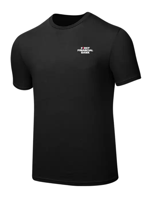 Seriously Soft Black T-Shirt w/First Financial Bank Logo
