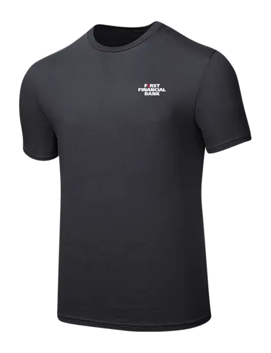 Seriously Soft Charcoal T-Shirt w/First Financial Bank Logo