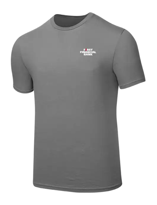 Seriously Soft Medium Grey T-Shirt w/First Financial Bank Logo