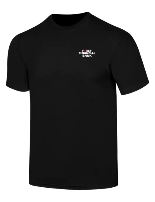 Simply Soft Black 4.5oz  Poly/Combed Ring Spun Cotton T-Shirt w/First Financial Bank Logo