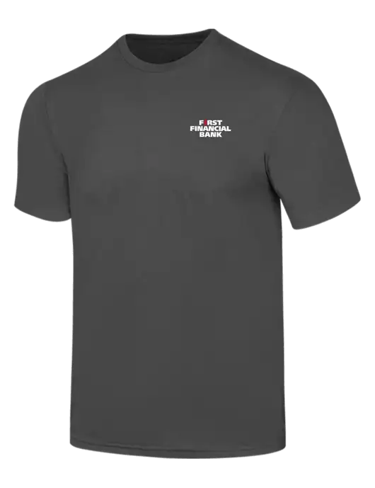 Simply Soft Charcoal 4.5oz  Poly/Combed Ring Spun Cotton T-Shirt w/First Financial Bank Logo