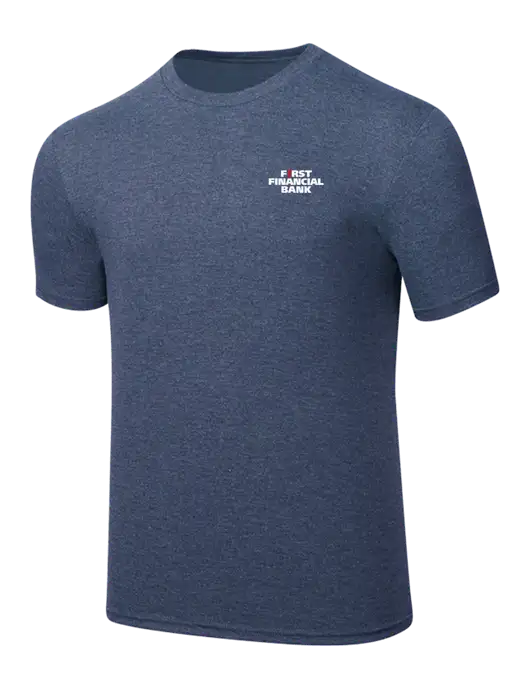 Simply Soft Navy Frost 4.5oz  Poly/Combed Ring Spun Cotton T-Shirt w/First Financial Bank Logo