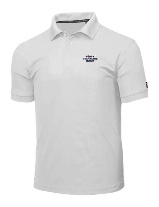 OGIO Bright White Caliber 2.0 Polo w/First Financial Bank Logo