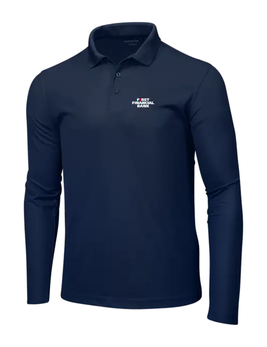 OGIO Navy Caliber 2.0 Long Sleeve Polo w/First Financial Bank Logo