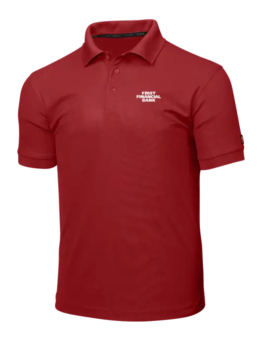 OGIO Red Caliber 2.0 Polo w/First Financial Bank Logo