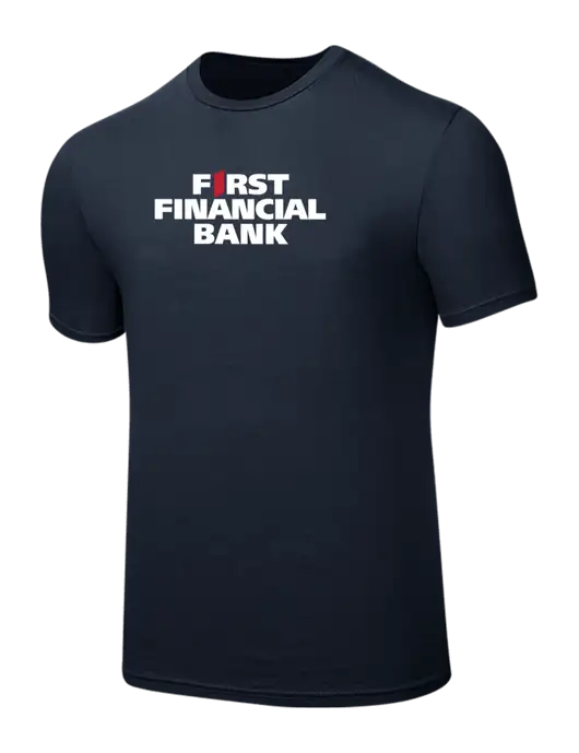 Seriously Soft Navy T-Shirt w/First Financial Bank Logo