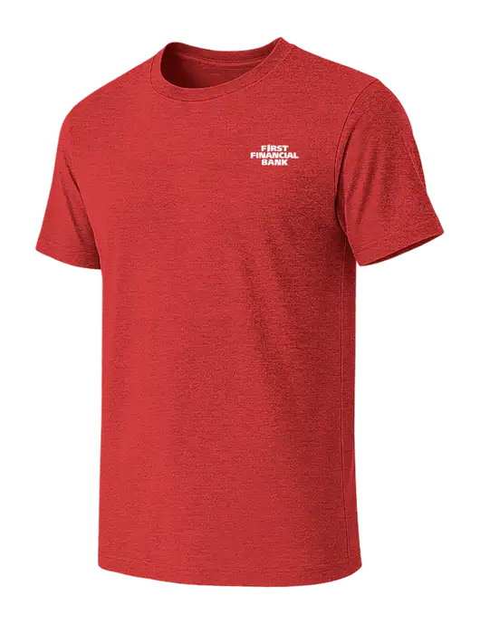 BELLA+CANVAS Heather Red CVC Short Sleeve Tee w/First Financial Bank Logo