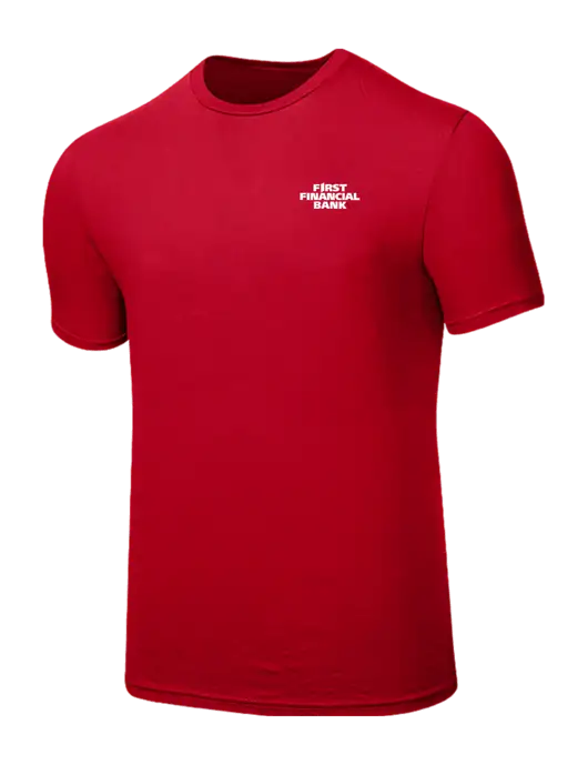 Seriously Soft Red T-Shirt w/First Financial Bank Logo