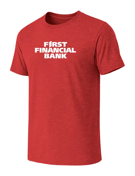 BELLA+CANVAS Heather Red CVC Short Sleeve Tee w/First Financial Bank Logo