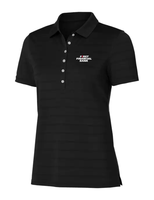 Callaway Womens Black Ventilated Polo w/First Financial Bank Logo