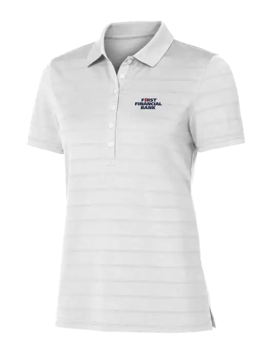 Callaway Womens Bright White Ventilated Polo w/First Financial Bank Logo