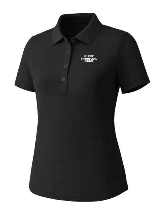 Callaway Womens Core Black Performance Polo w/First Financial Bank Logo