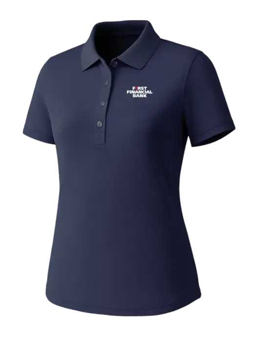Callaway Womens Core Navy Performance Polo w/First Financial Bank Logo