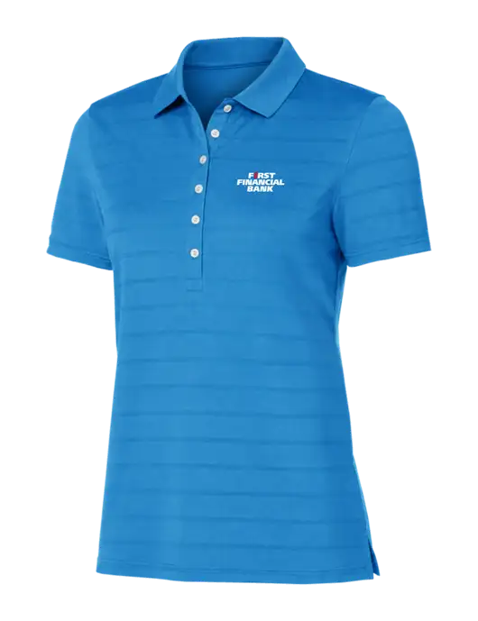Callaway Womens Royal Blue Ventilated Polo w/First Financial Bank Logo